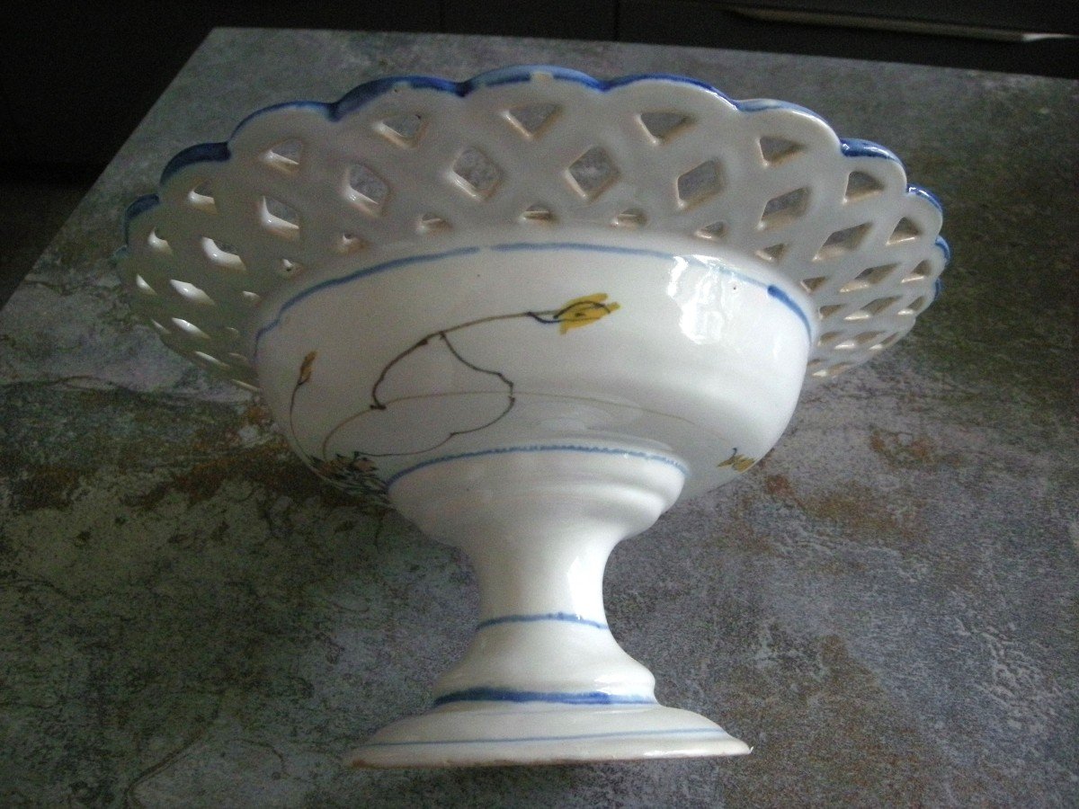 19th Century Ceramic Fruit Bowl From Bourg La Reine-photo-3