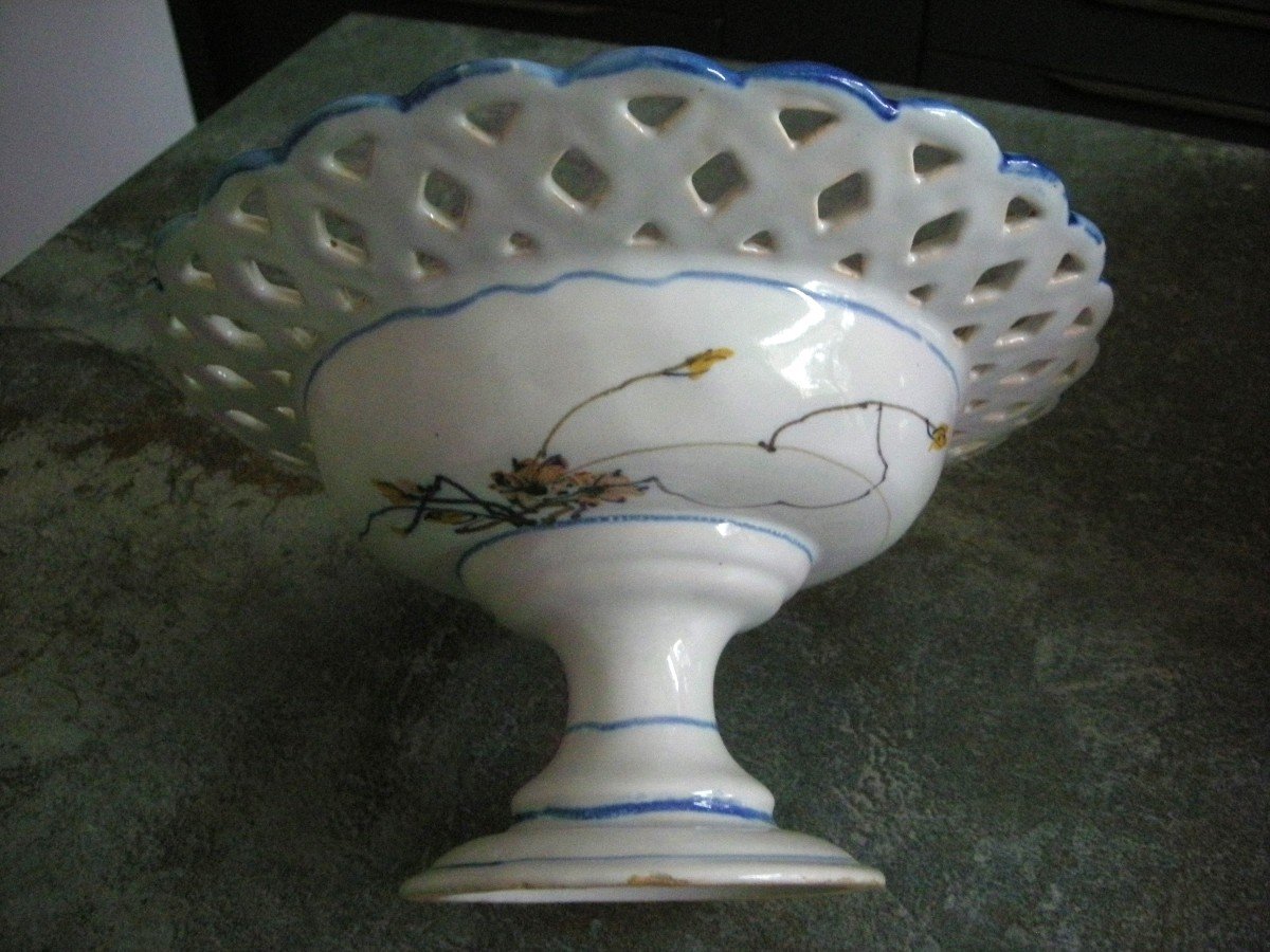 19th Century Ceramic Fruit Bowl From Bourg La Reine-photo-4