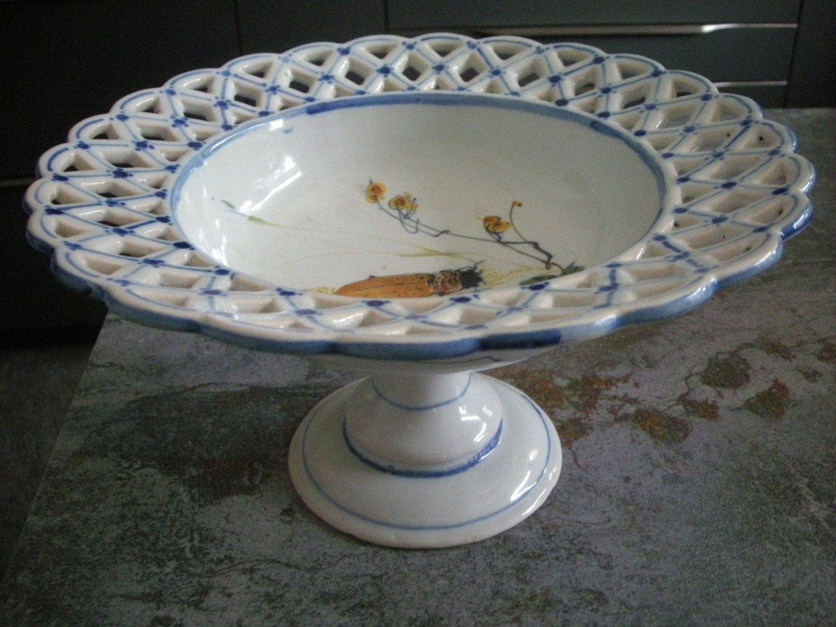 19th Century Ceramic Fruit Bowl From Bourg La Reine