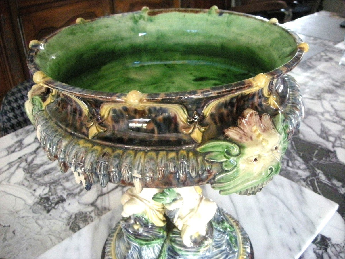 19th Century Barbotine Centerpiece Attributed To Thomas Sergent-photo-2