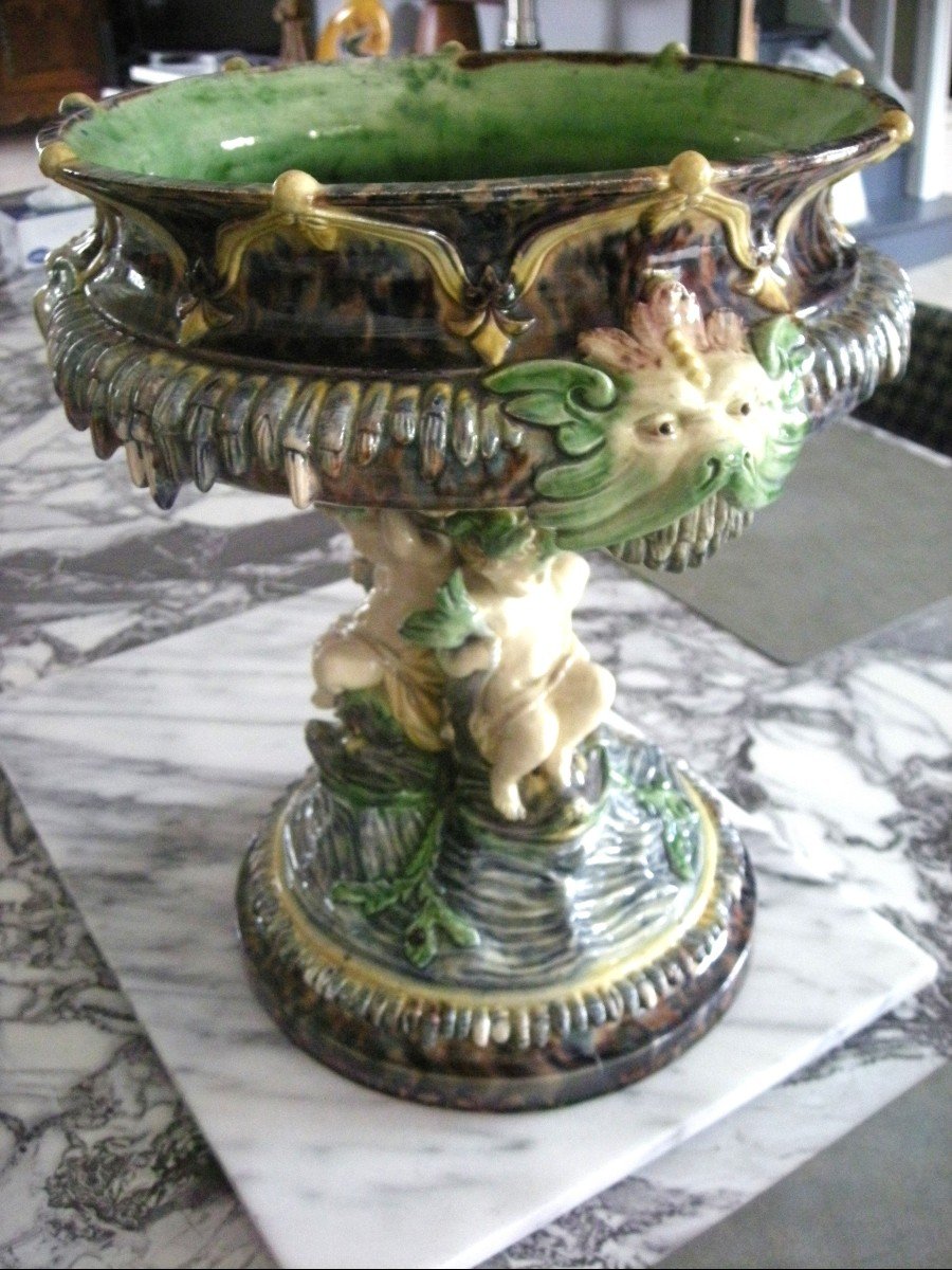 19th Century Barbotine Centerpiece Attributed To Thomas Sergent-photo-4