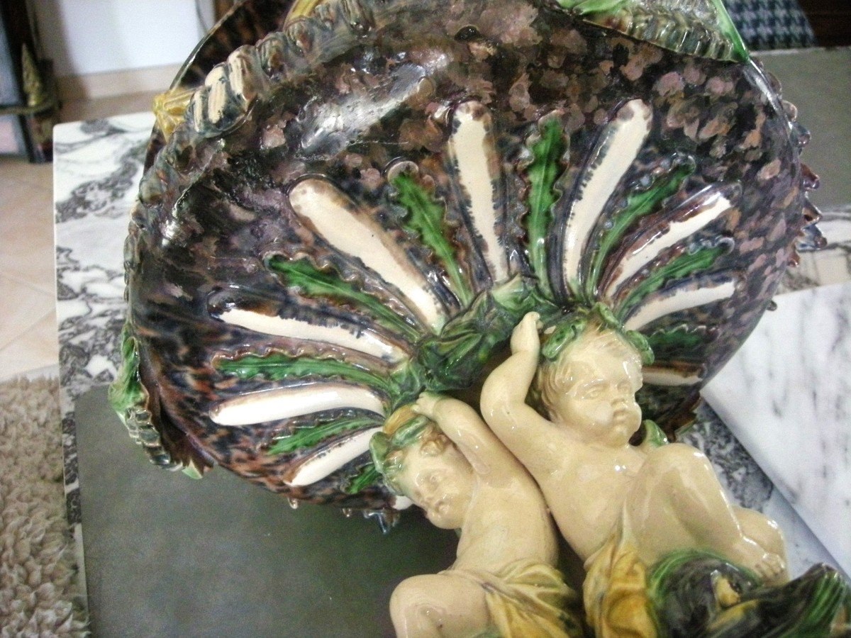 19th Century Barbotine Centerpiece Attributed To Thomas Sergent-photo-5