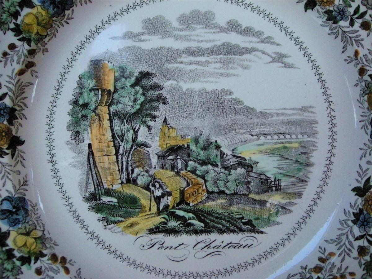 5  ASSIETTES  FAIENCE  FINE  POLYCHROME  DE  MONTEREAU-photo-2