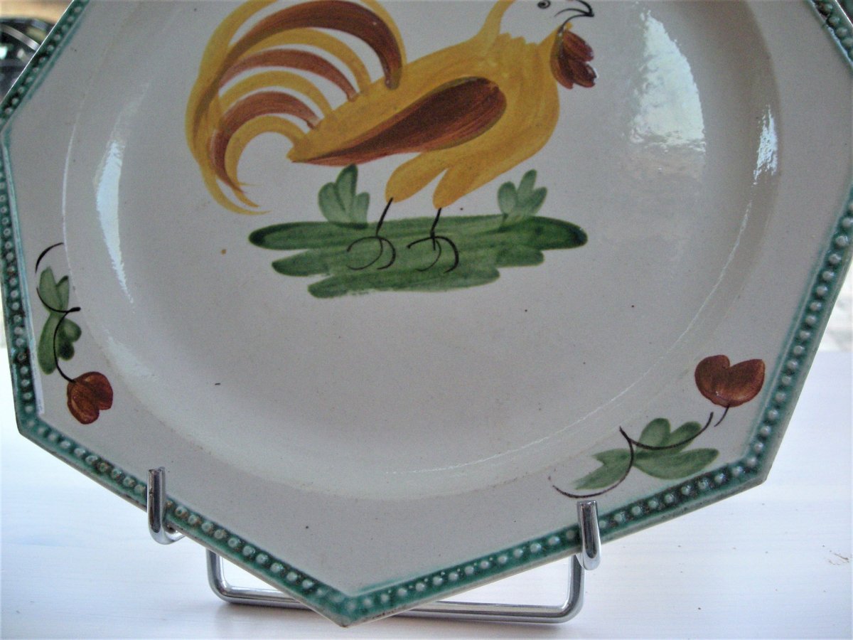 Assiette  En  Faience  Fine  1820 / 1825  Decor  Au  Coq   d' Aumale-photo-4