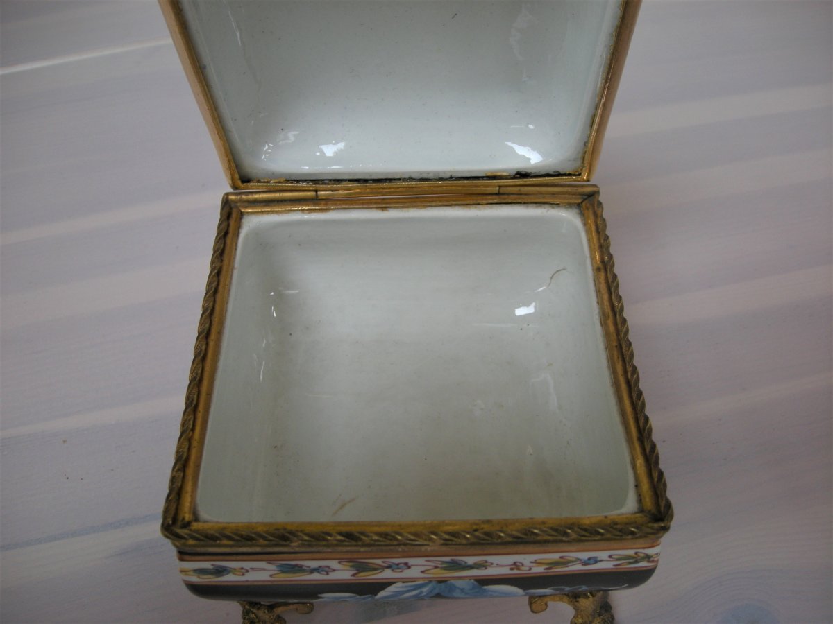 Jewelery Box In Faience 1841 From Montereau-photo-2