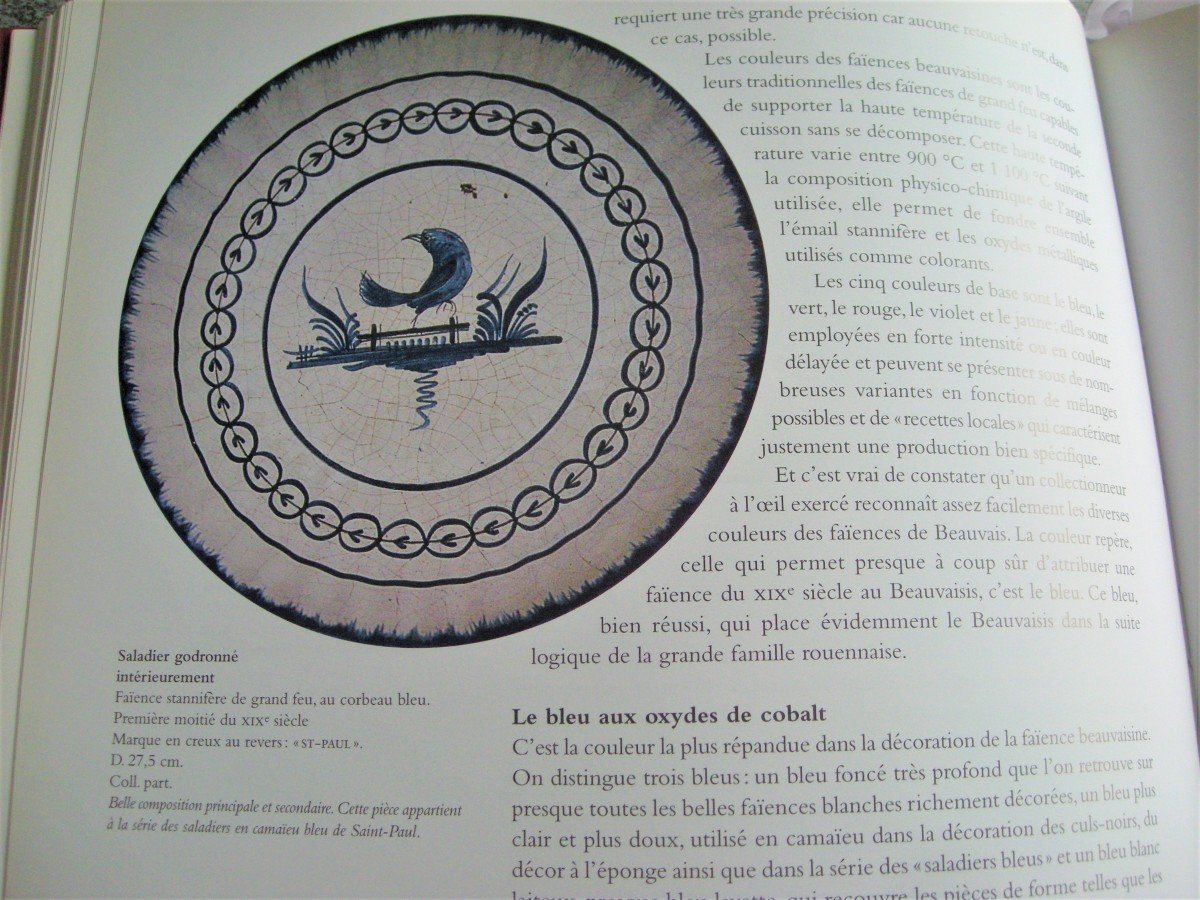 Faience Salad Bowl Beauvaisis Decor Camaieu Blue Circa 1820 Signed Italian-photo-8