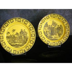 Two 19th Century Plates "greek War Of Independence" In Montereau