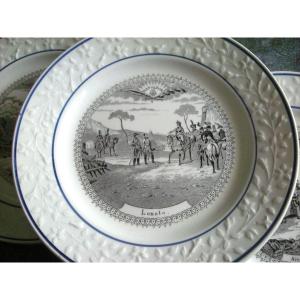 3 Plates 1836 On "napoleon" Signed Choisy Le Roi