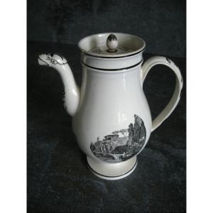 Cafetiere  Faience  Fine  Vers  1820  Decor  Grisaille  De  Montereau