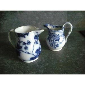 Two Milk Jugs Flora Decor From Creil And Montereau