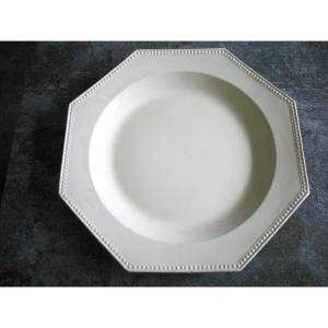 Octagonal Dish Fine Earthenware 19th Century Signed Montereau