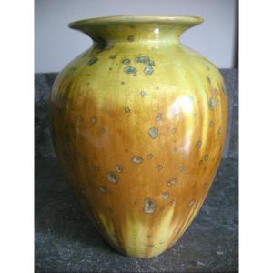 Early 20th Century Art Nouveau Stoneware Vase Signed Pierrefonds