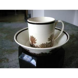 Fine Earthenware Cup And Saucer 1803 Herborisation Decor