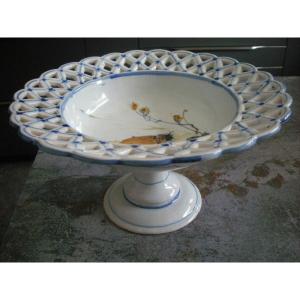 19th Century Ceramic Fruit Bowl From Bourg La Reine