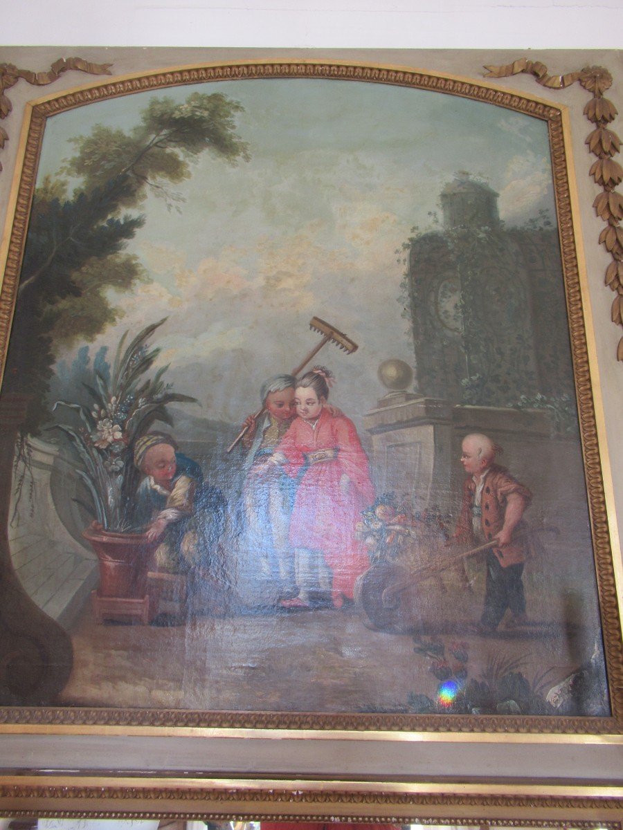 Large Trumeau With 18th Century Painting-photo-3