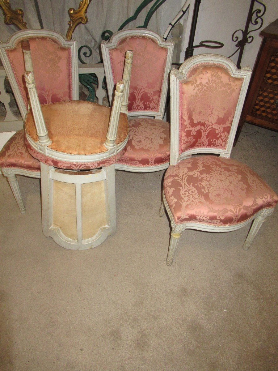 4 Louis 16 Period Chairs-photo-3