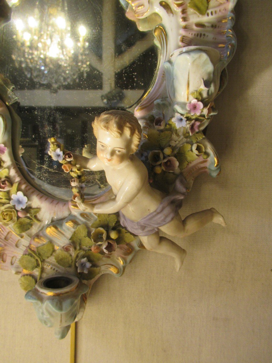 Small German Porcelain Mirror-photo-4