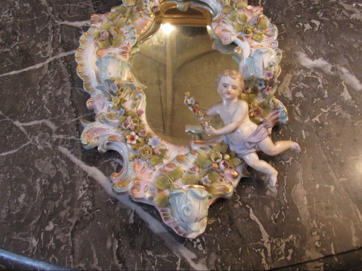 Small German Porcelain Mirror-photo-1