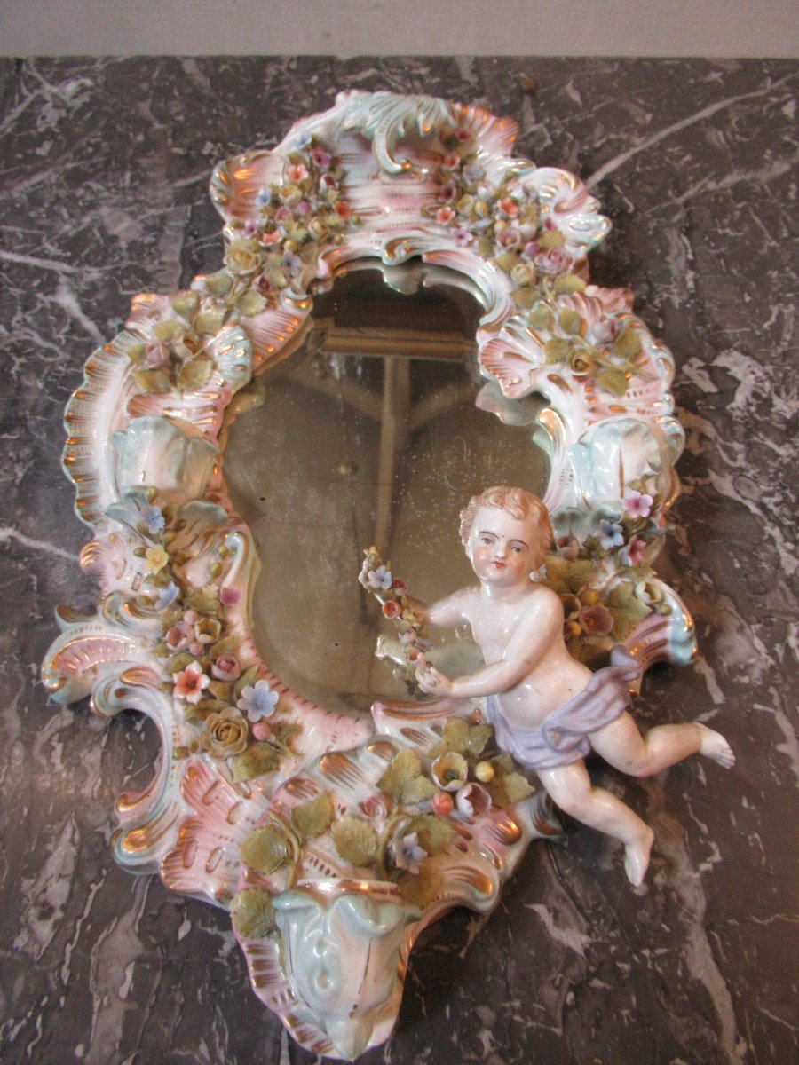 Small German Porcelain Mirror