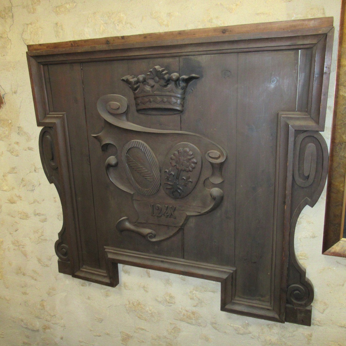 Large Solid Wood Coat Of Arms