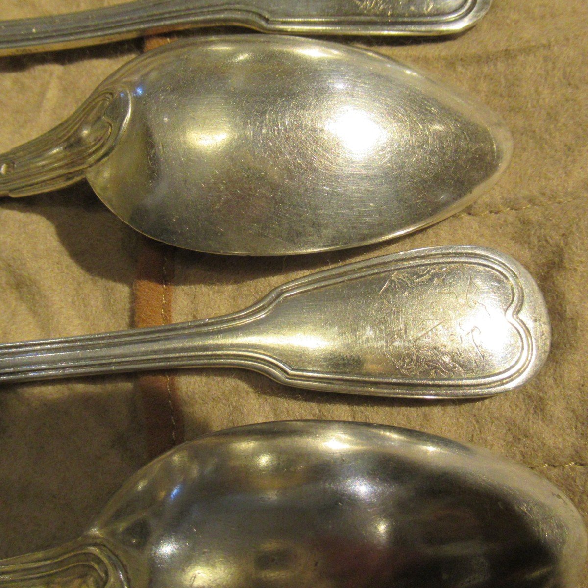 11 Forks And 12 Spoons In Solid Silver 19th Century Numbered -photo-4