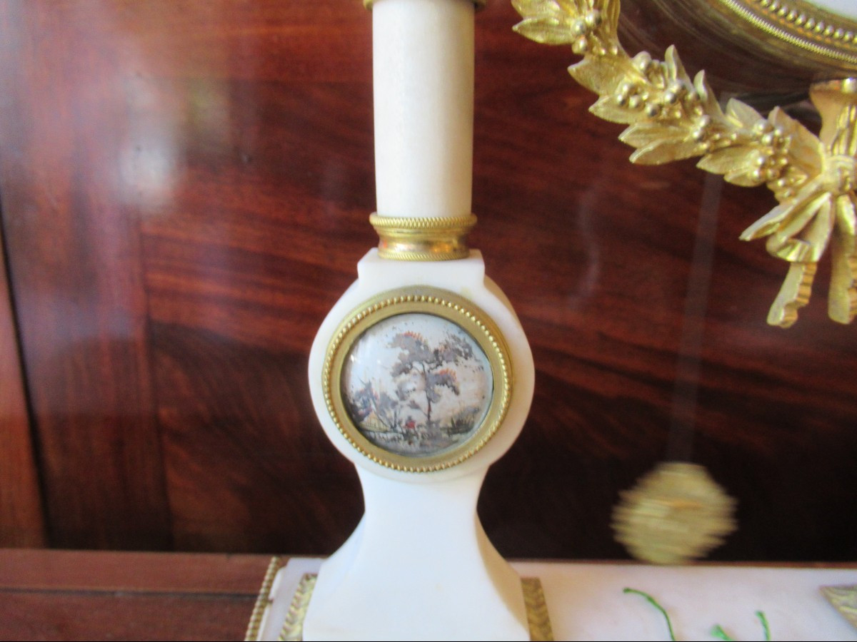 Pendule époque Louis XVI  mouvement squellette  avec quantième des jours-photo-3