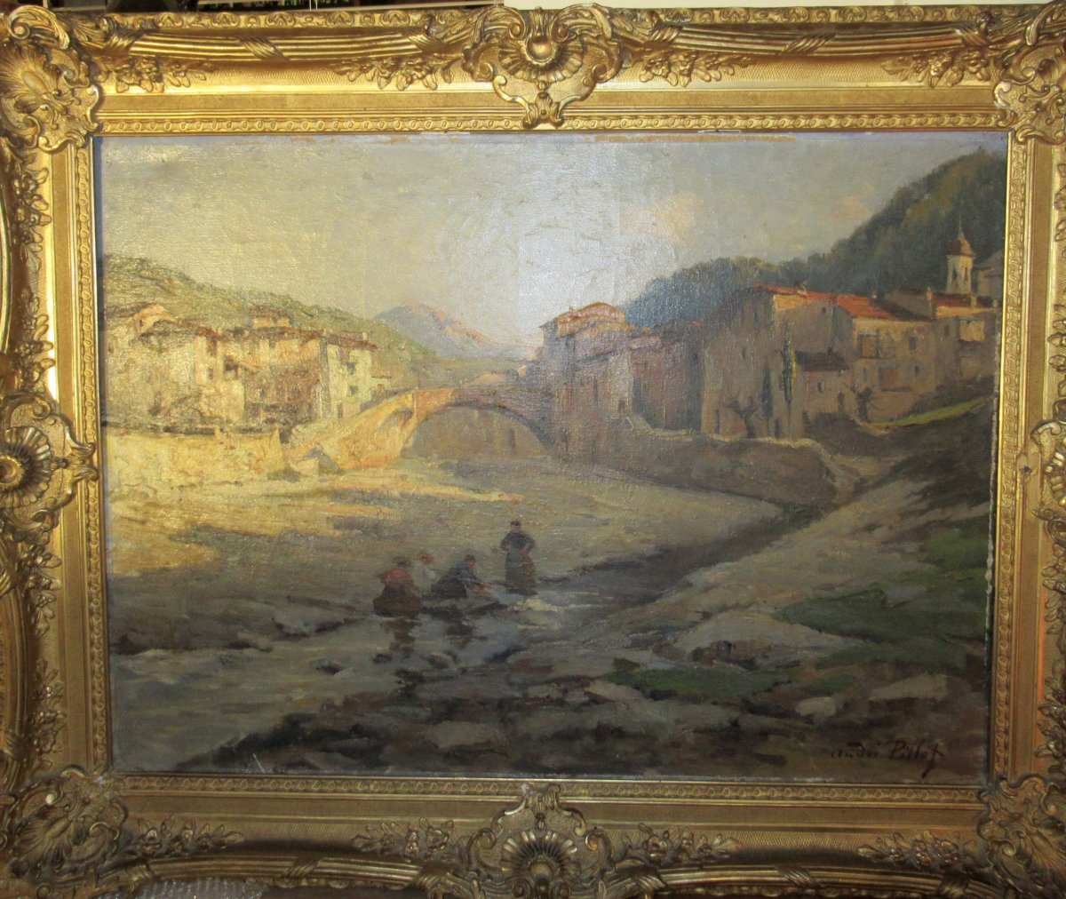 Huile Sur Toile Paysage De Montagne (italie Ou Corse ) Signé  André Pillot-photo-1