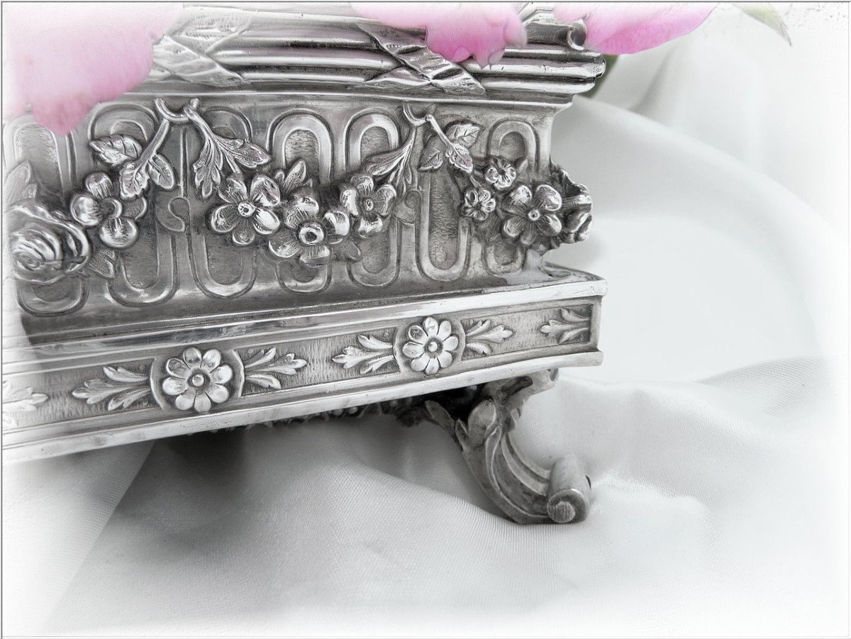 François Labat - Large Planter Centerpiece Sterling Silver Louis XVI Style-photo-2