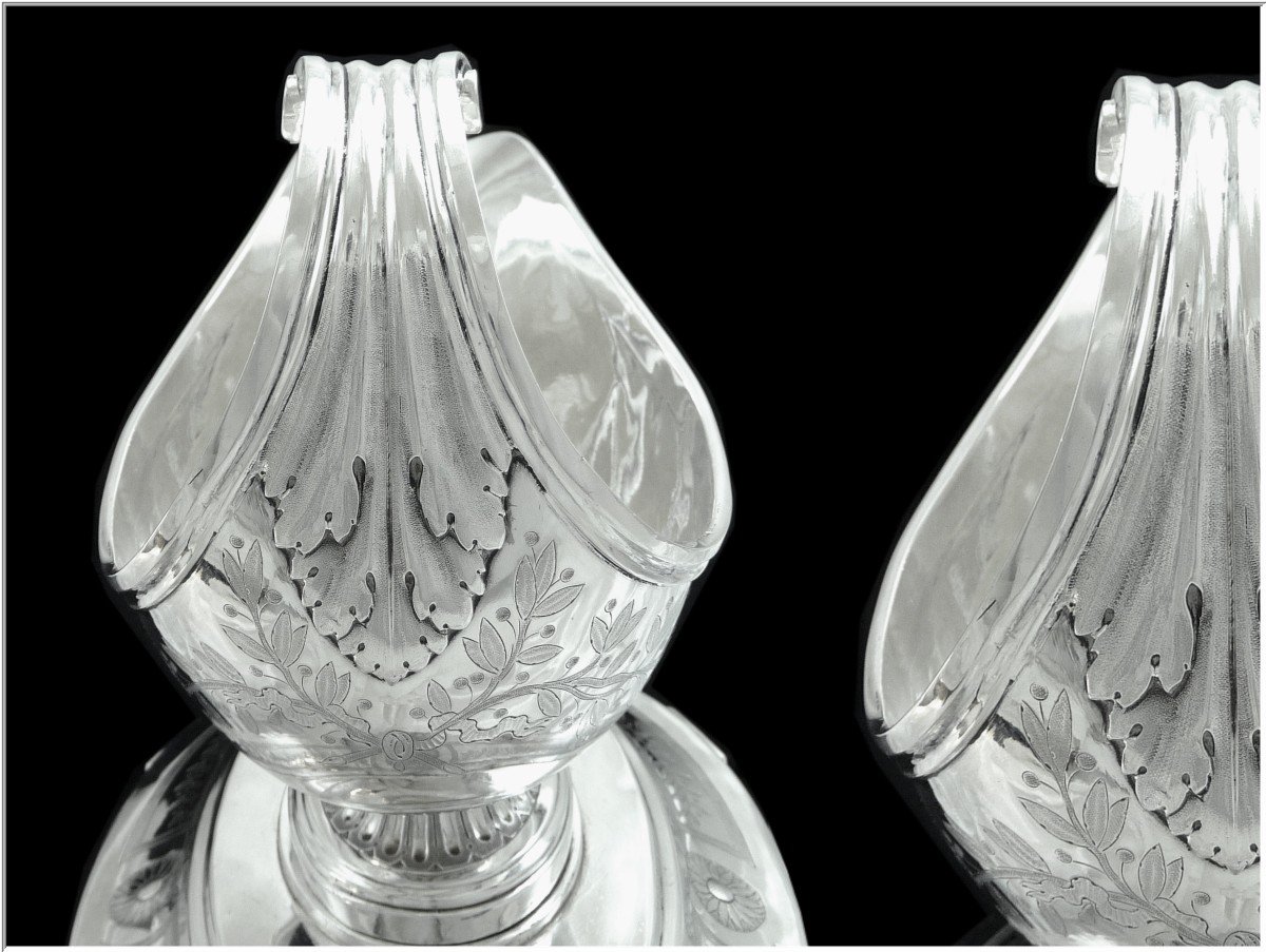 Claude-Nicolas Delanoy  - Saucière Casque Argent Massif Gravé  Epoque Louis XVI - Paris XVIII°-photo-4