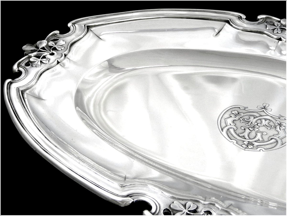 A.debain - Large Art Nouveau Serving Platter With Cloves-photo-2