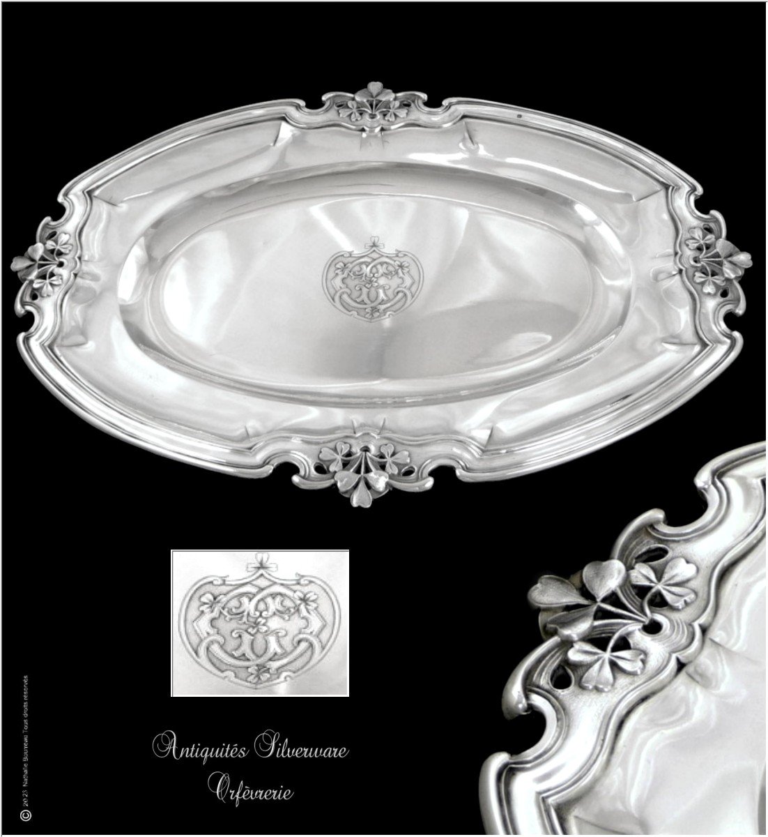 A.debain - Large Art Nouveau Serving Platter With Cloves