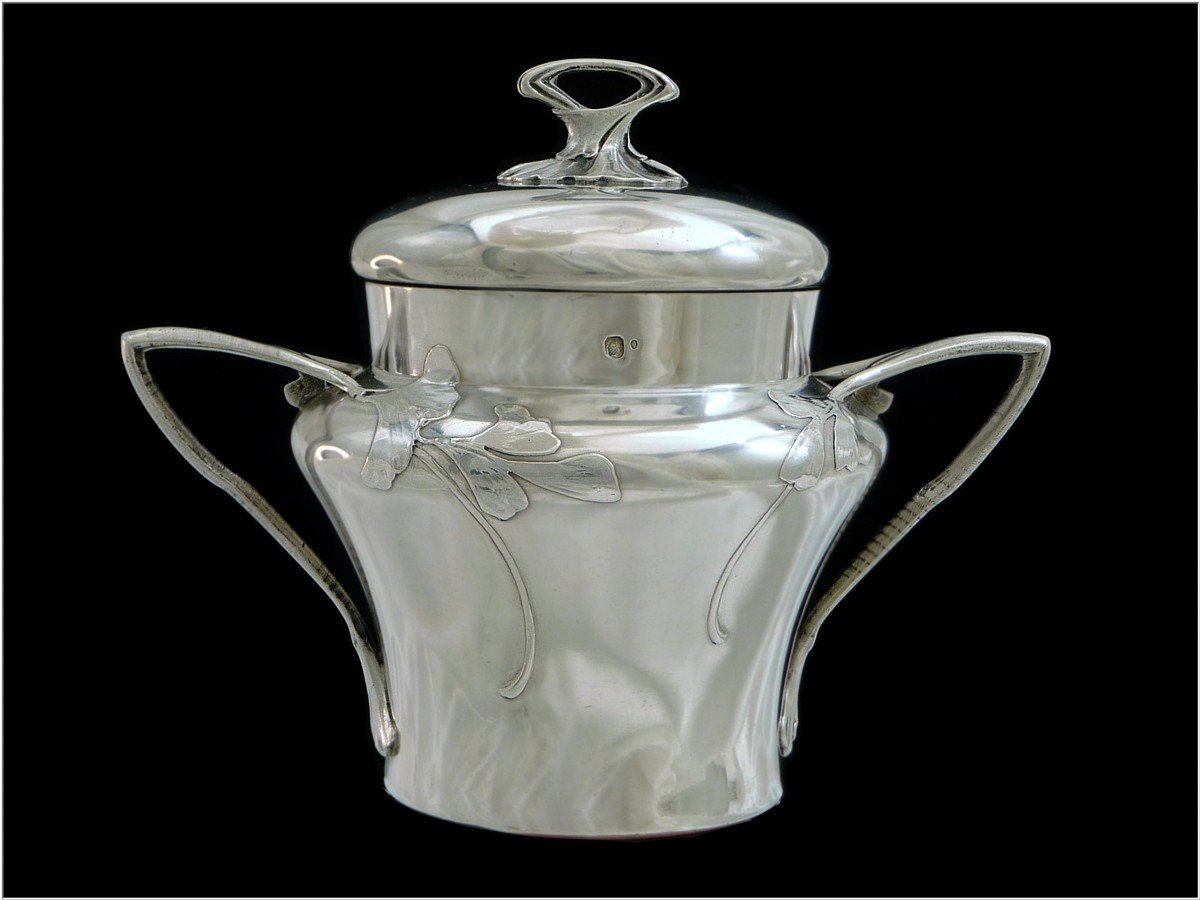 E. Lefebvre - Tea Coffee Service "head To Head" Solid Silver Art Nouveau Minerva 950-photo-3