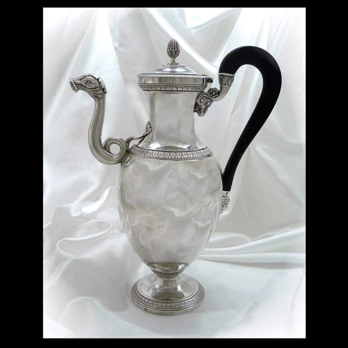 Ma Lebrun - Seahorse Coffee Pot In Solid Silver, Restoration Period-photo-1