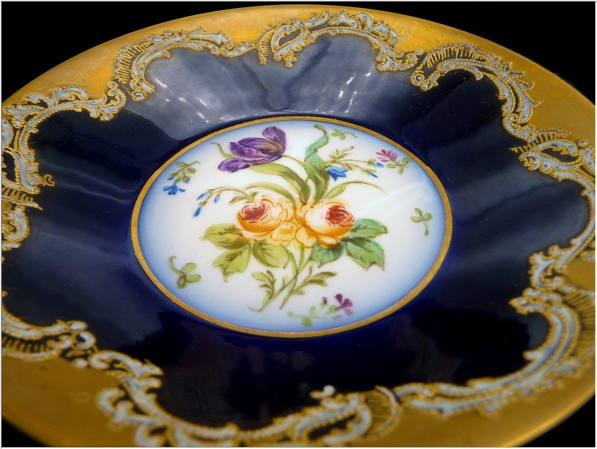 In Its Case, Sèvres Porcelain Tea / Chocolate Service 6 Cups And Their Saucer-photo-4