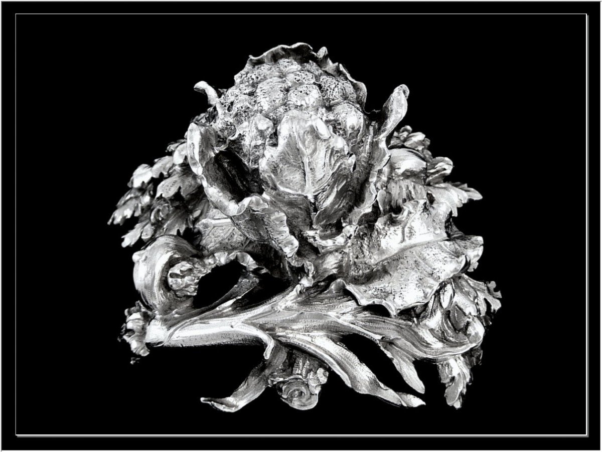 Boin-taburet - Imposing Vegetable Dish And Its Sterling Silver Minerva -photo-1