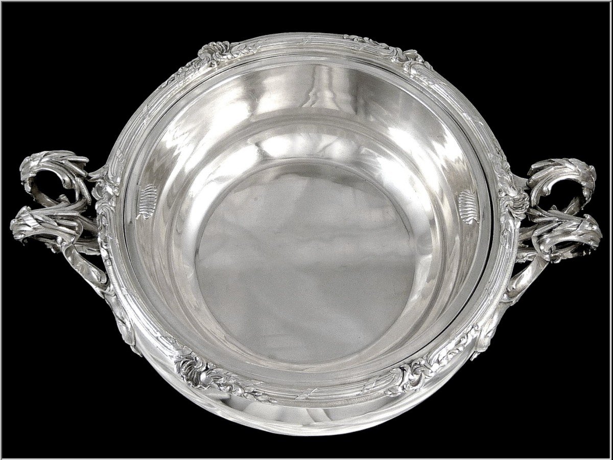 Boin-taburet - Imposing Vegetable Dish And Its Sterling Silver Minerva -photo-2