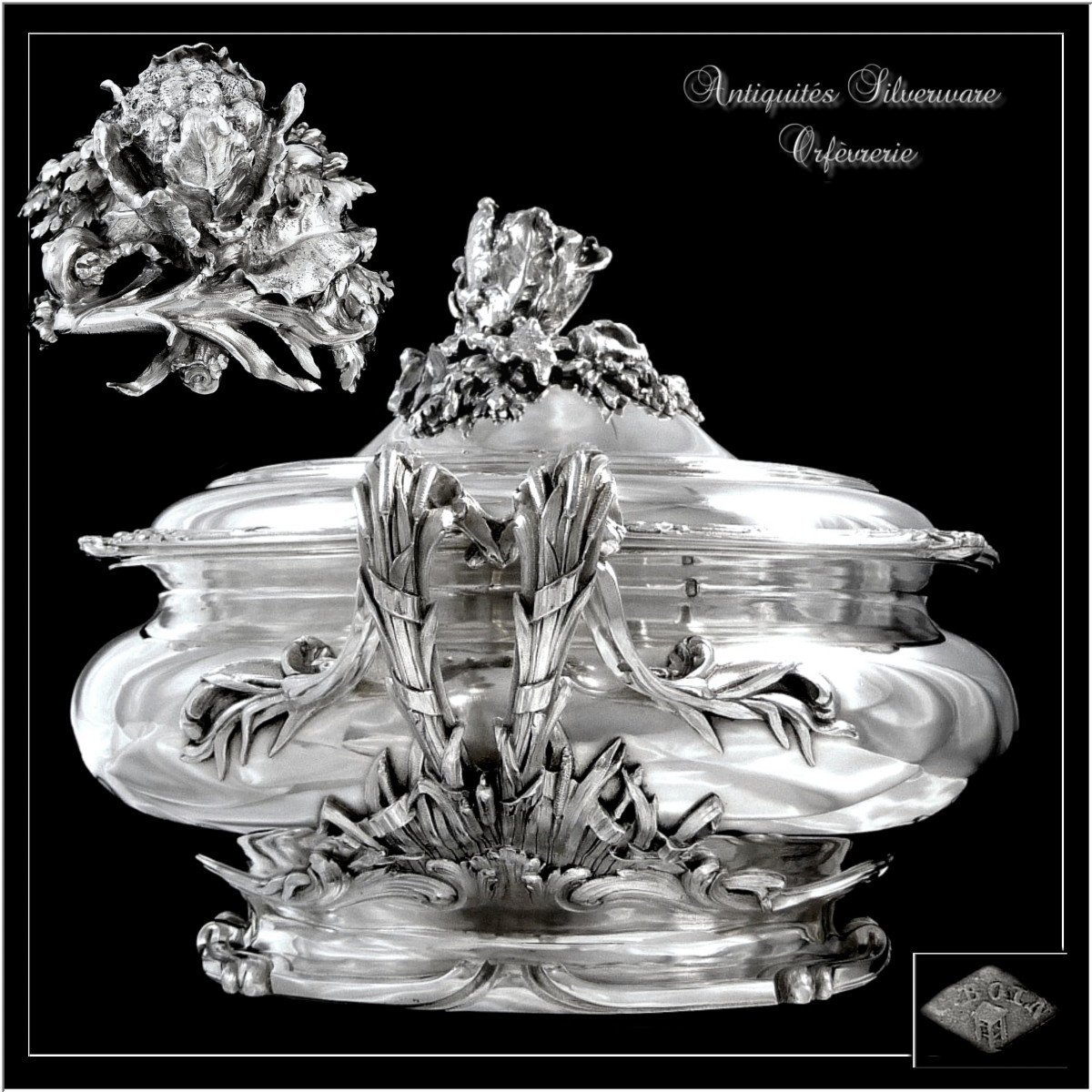 Boin-taburet - Imposing Vegetable Dish And Its Sterling Silver Minerva -photo-6