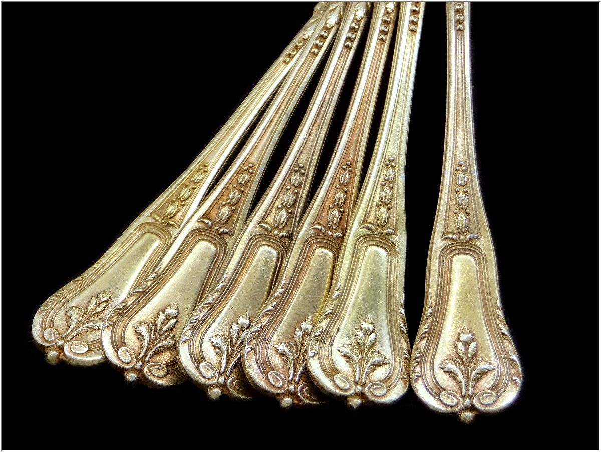 Fouquet-lapar - Sterling Silver And Vermeil Cutlery Set - 12 Guests - Minerva 950-photo-3