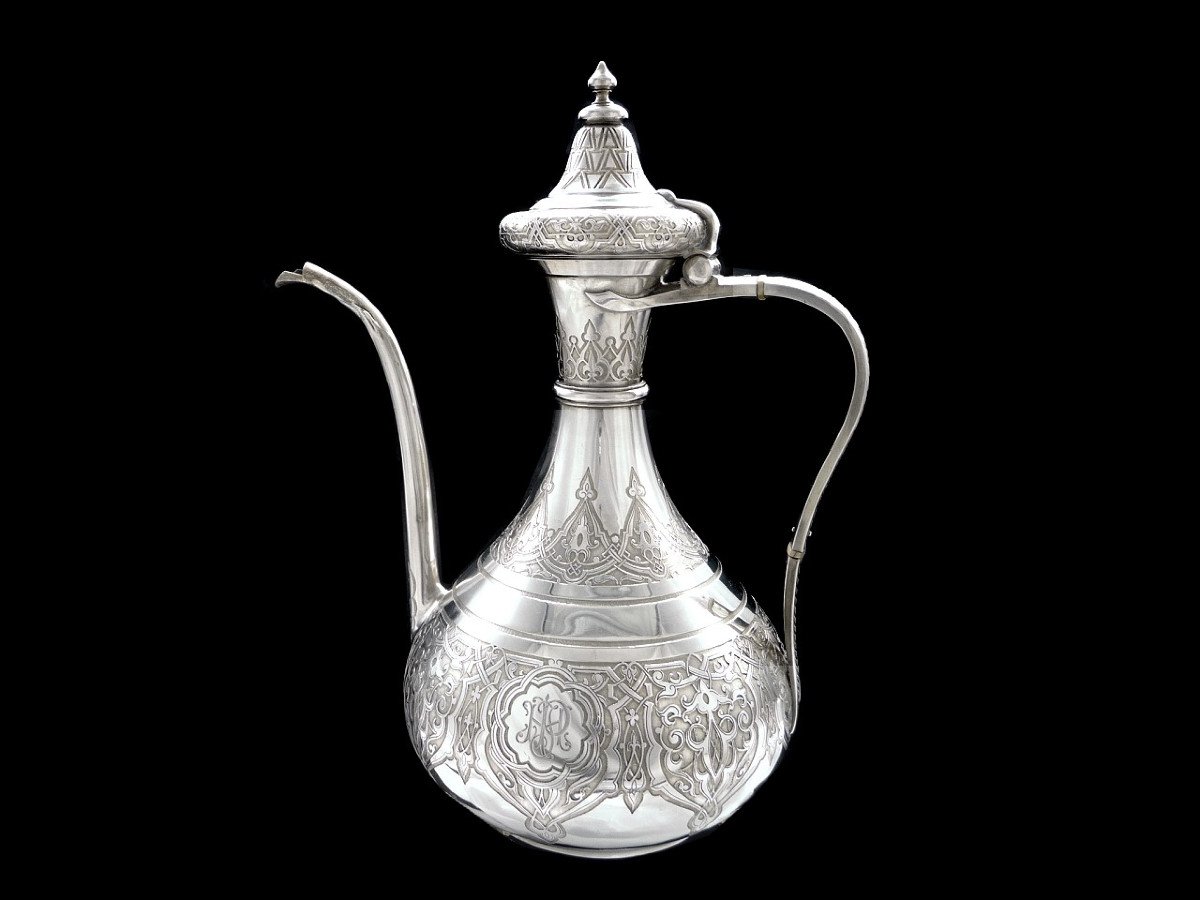 Marret-jarry - Rare Tea & Coffee Service Sterling Silver St. Orientalist Mid XIX °-photo-2