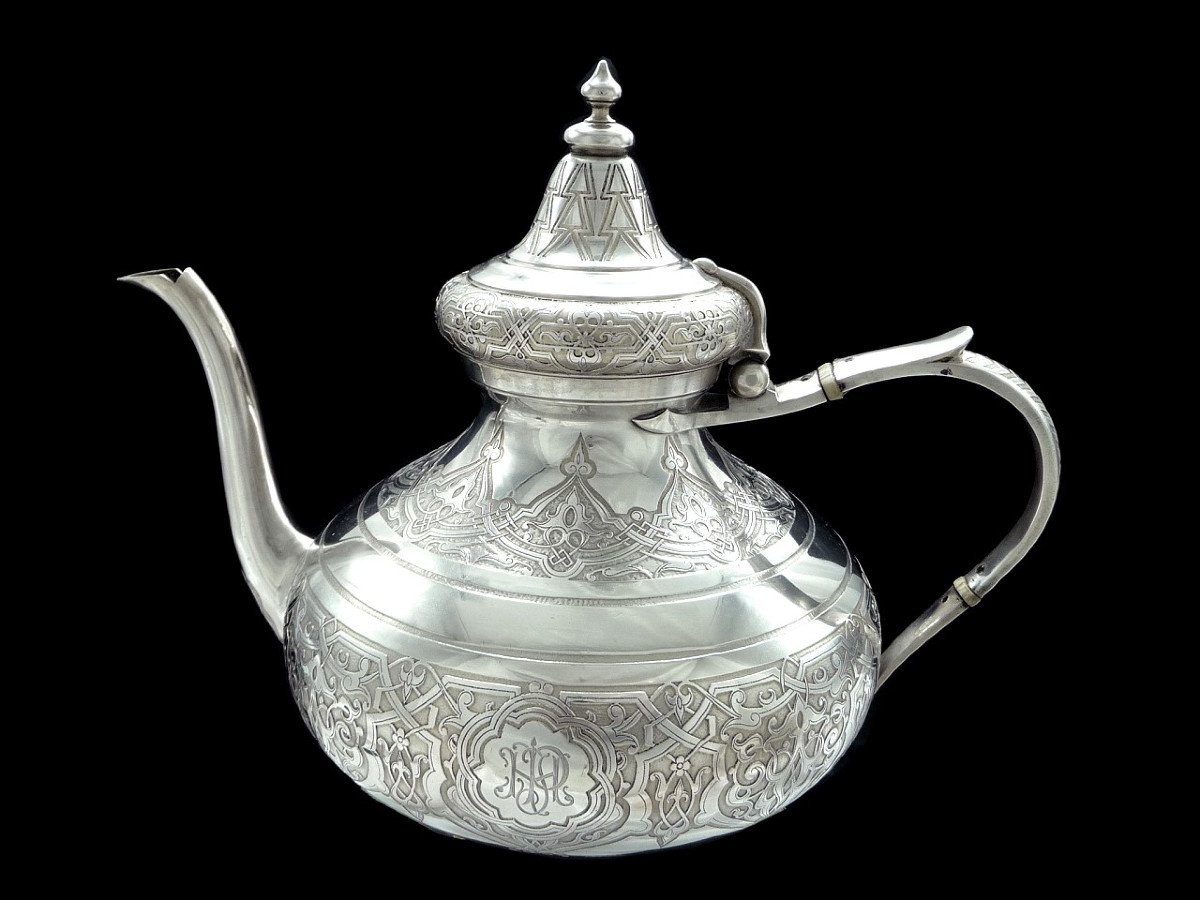 Marret-jarry - Rare Tea & Coffee Service Sterling Silver St. Orientalist Mid XIX °-photo-3