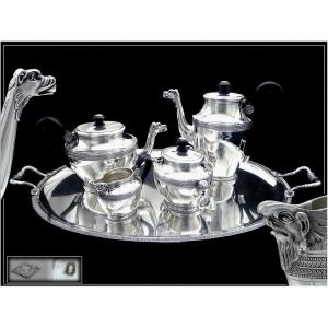 Paul Canaux - Sterling Silver Coffee Tea Service & Style Tray - XIXth Minerve 950