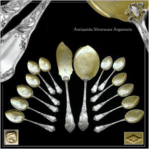 Maillard Fres & Vazou - Art Nouveau Ice Cream Cutlery Set And Serving Cutlery