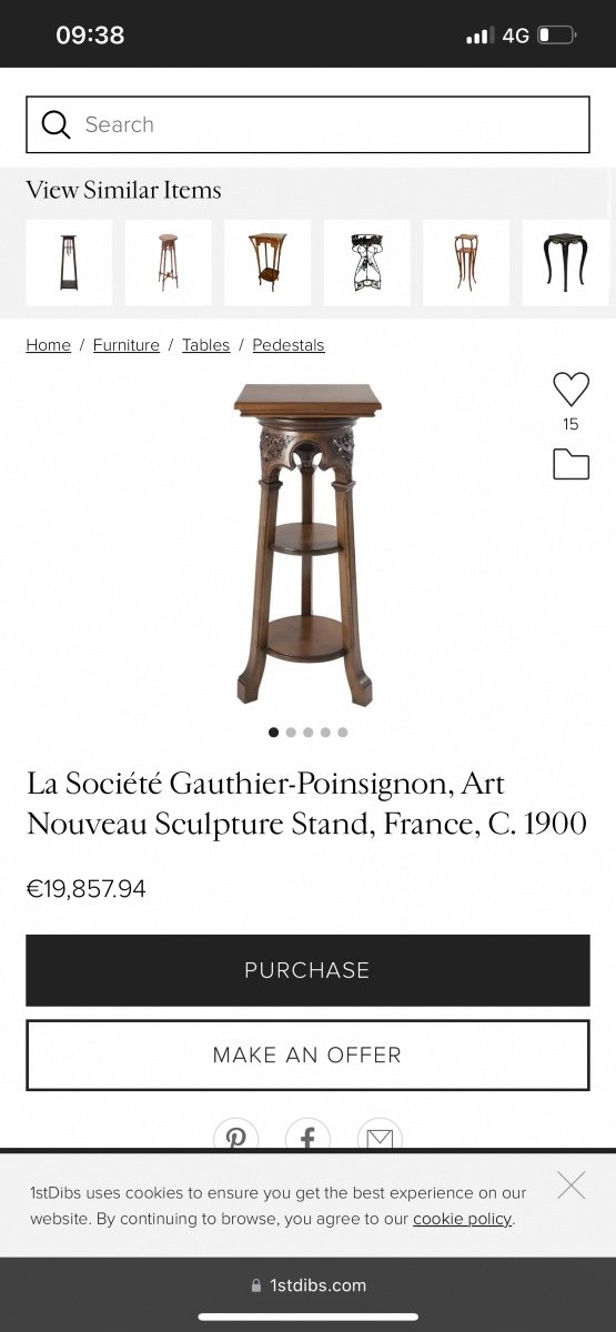 Sellette De Sculpteur D’époque Art Nouveau Attribué à Gauthier Poinsignon En Acajou-photo-5