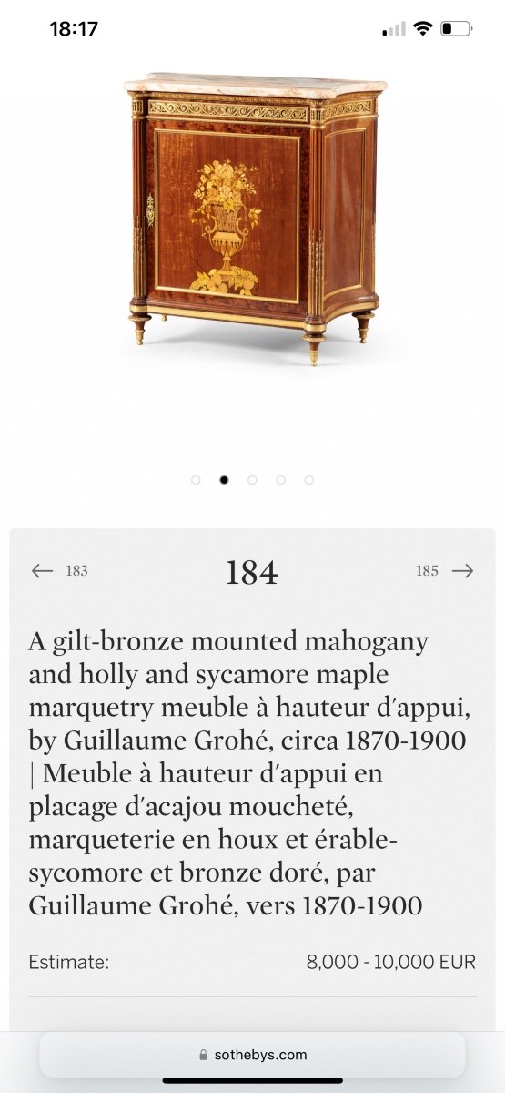 Ceremonial Support Cabinet In Marquetry, Gilt Bronzes Attributed To Guillaume Grohe Napoleon III-photo-8