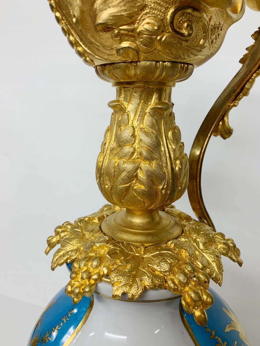 Aiguiere En Porcelaine De Paris Et Bronze Doré D’époque Napoléon III XIX ème Siècle -photo-7