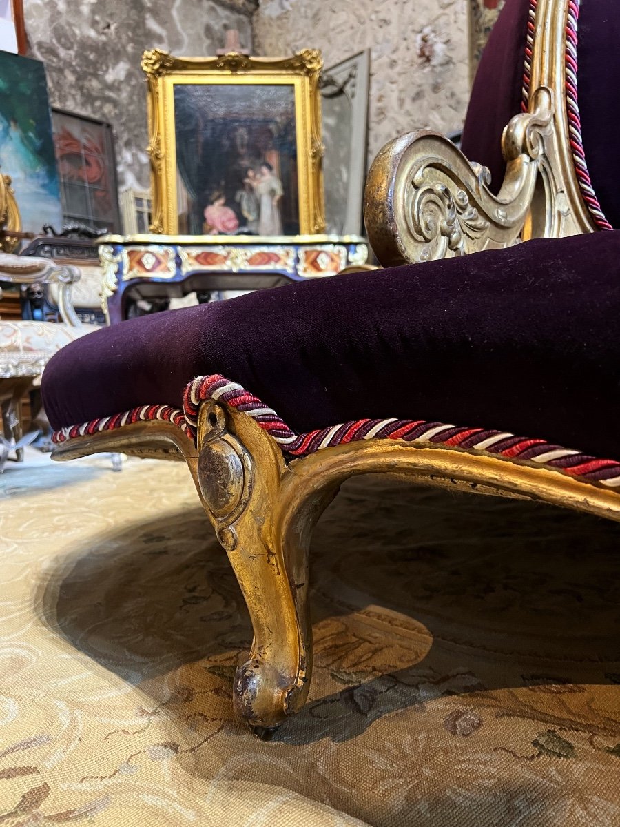 Bollard In Golden Wood From The Napoleon III Period, Mid-19th Century Sofa-photo-2
