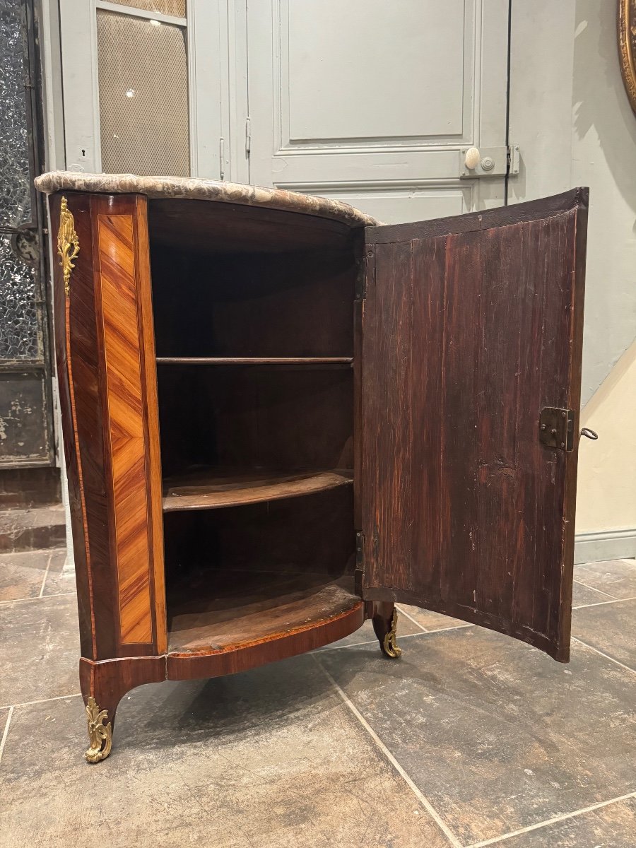 18th Century Corner In Marquetry Stamped Pierre Antoine Foullet From Louis XV Period -photo-2