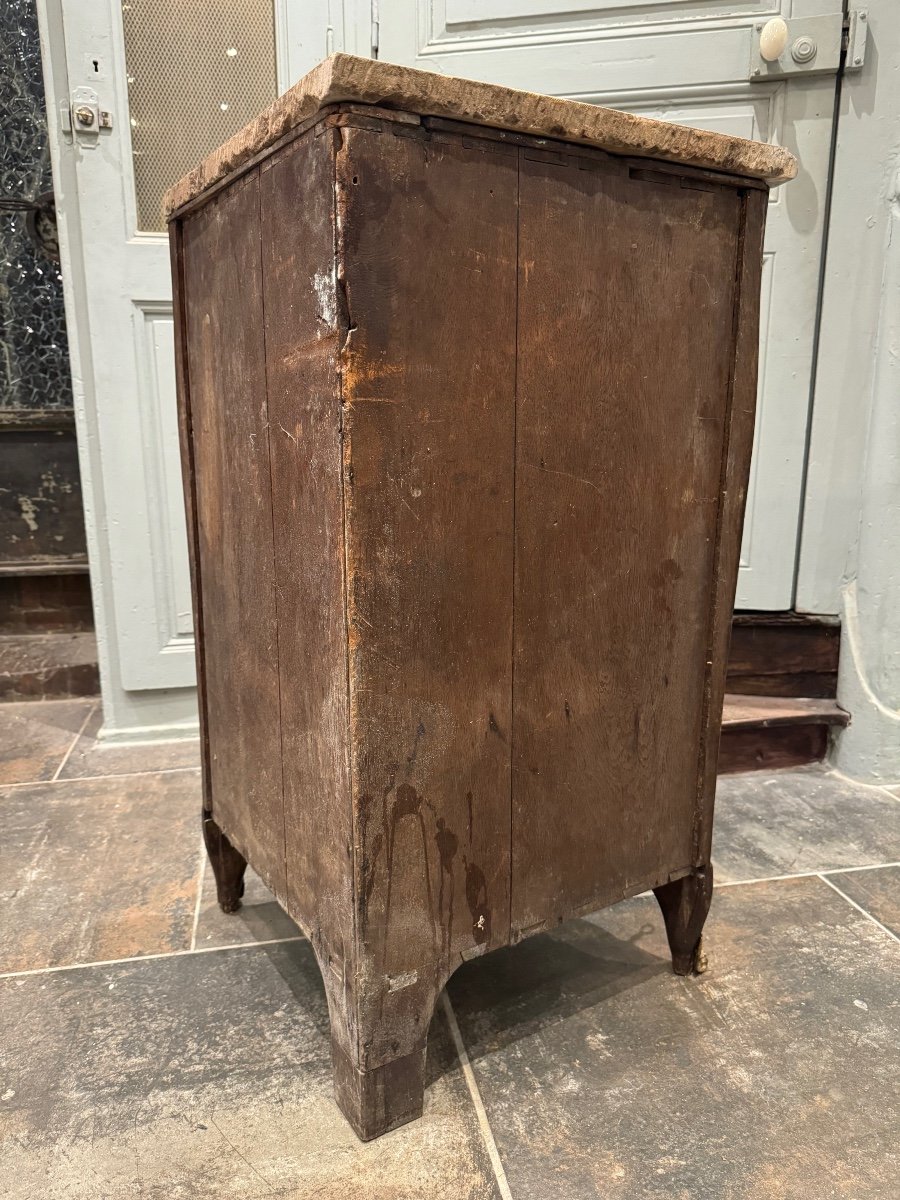 18th Century Corner In Marquetry Stamped Pierre Antoine Foullet From Louis XV Period -photo-5