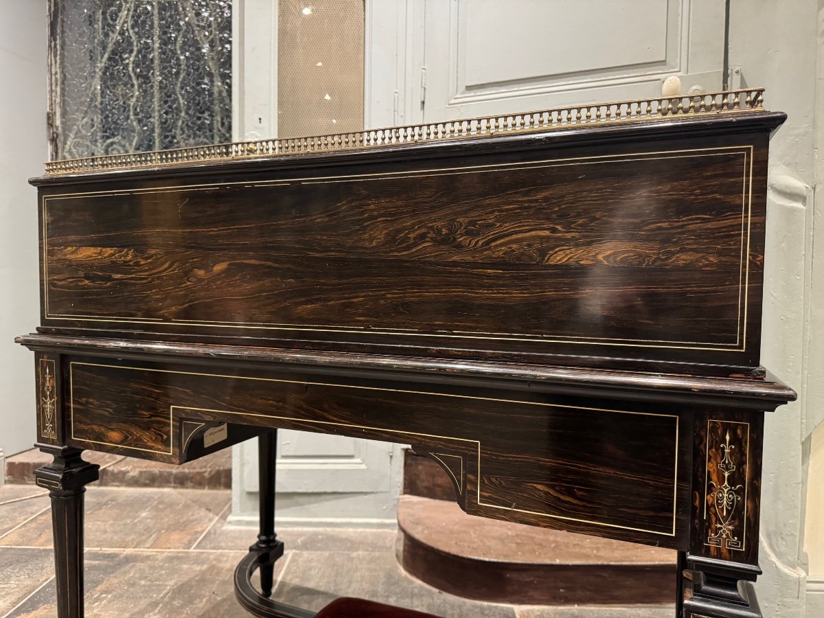 Tiered Desk In Coromandel Ebony And Ivory Fillets From The Napoleon III Period -photo-8