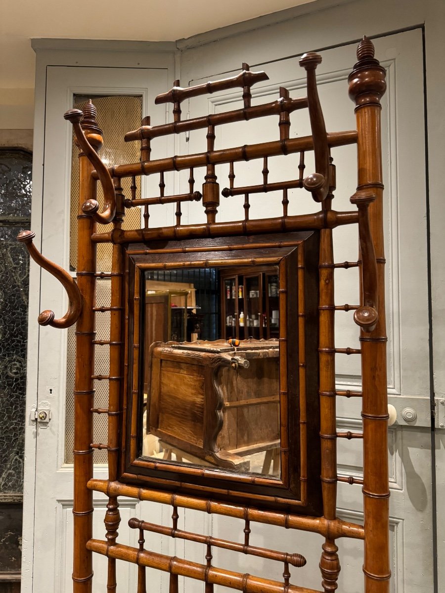 Locker Room In Cherry Wood Imitation Of Bamboo Around 1880, 19th Century -photo-3